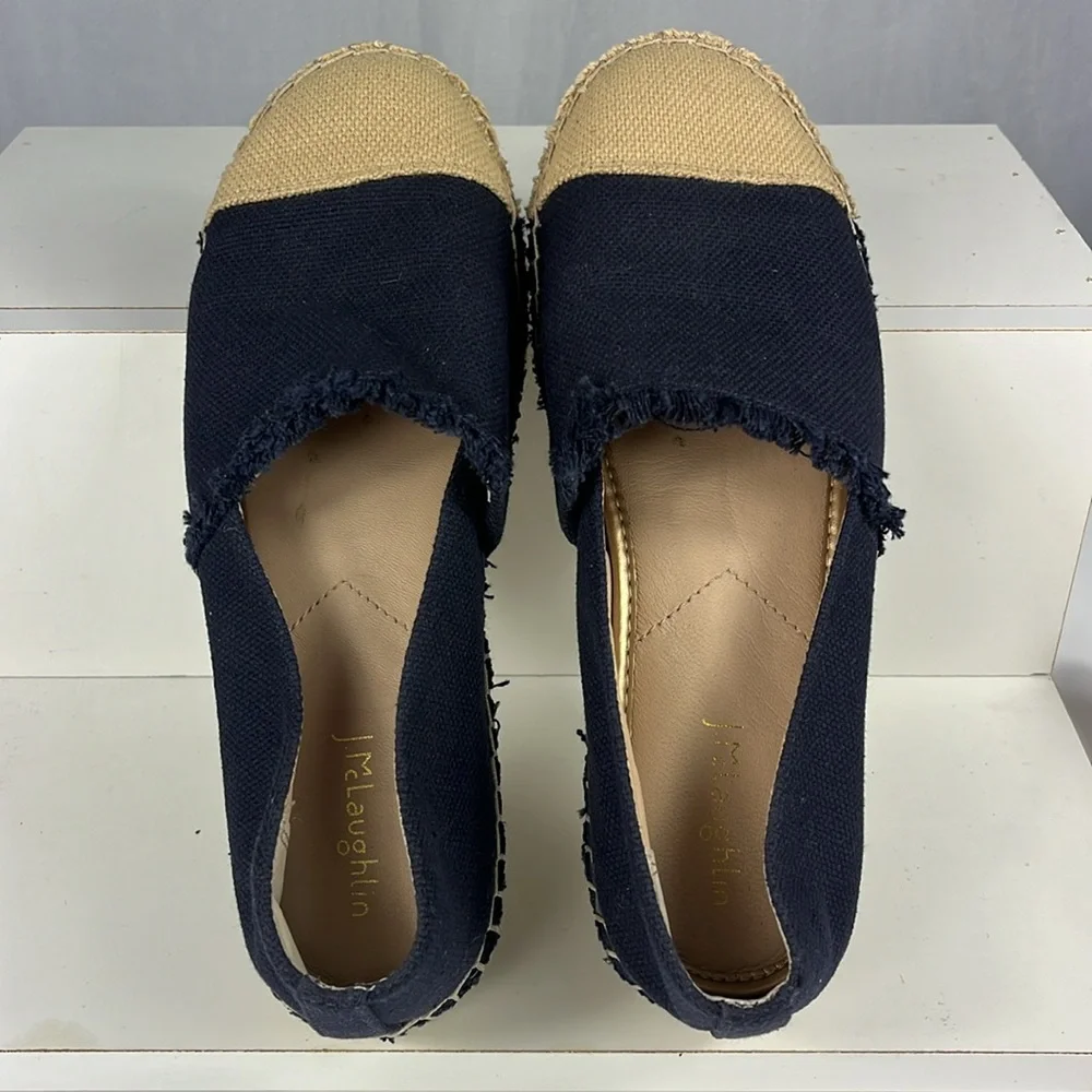 J. McLaughlin Redding Navy Canvas Espadrilles.‎